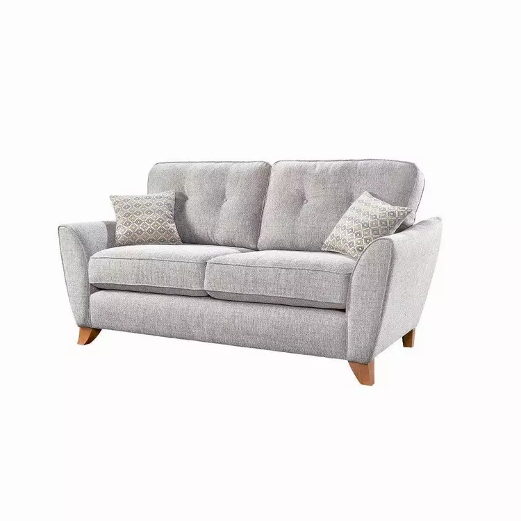 Fabric deals wooden sofa